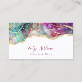 Aqua und Fuchsia Opal Visitenkarte