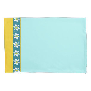 Aqua und gelber Edelweiss Kissen-Kasten Kissenbezug