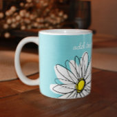 Aqua und gelber weißlicher Daisy benutzerdefiniert Kaffeetasse