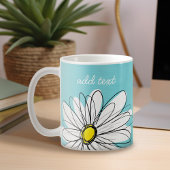 Aqua und gelber weißlicher Daisy benutzerdefiniert Kaffeetasse