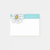 Aqua und gelber weißlicher Daisy benutzerdefiniert Post-it Klebezettel (Vorderseite)
