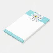 Aqua und gelber weißlicher Daisy benutzerdefiniert Post-it Klebezettel (angewinkelt)