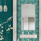 Aqua und Gold abstrakte Kegelzellen N3 Fliese