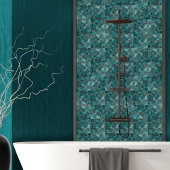 Aqua und Gold, abstrakte Kies N1 Fliese