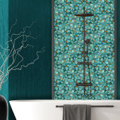 Aqua und Gold abstrakte Kies-Zellen N2 Fliese