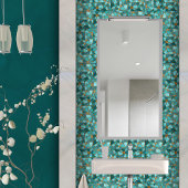 Aqua und Gold abstrakte Kies-Zellen N2 Fliese