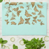 Aqua und Gold Butterfly Küchentücher (Gefaltet)