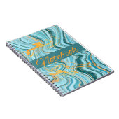 Aqua- und Gold-Farbheft Notizblock (Rechte Seite)