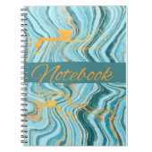 Aqua- und Gold-Farbheft Notizblock (Vorderseite)