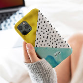 Aqua und Gold Mixed Media Mit Monogramm Case-Mate iPhone Hülle