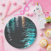 Aqua und Gold Reflections Papier Party Teller (Party)
