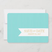 Aqua und Gold Seashell Save the Date (Rückseite)