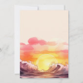 Aqua und Gold Wasserfarbe auf der Hochzeit am Stra Einladung (Rückseite)