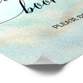 Aqua und Gold Watercolor Beach Gästebuchsignatur Poster (Ecke)