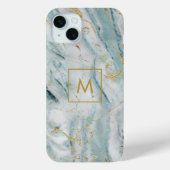 Aqua- und Golddrucke Mit Monogramm Case-Mate iPhone Hülle (Rückseite)