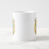 Aqua und Golden Ocean Palm Tree Sommerlandschaft Jumbo-Tasse (Vorderseite)