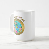 Aqua und Golden Ocean Palm Tree Sommerlandschaft Kaffeetasse (Vorderseite Links)