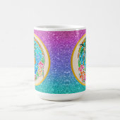 Aqua und Golden Ocean Palm Tree Sommerlandschaft Kaffeetasse (Mittel)