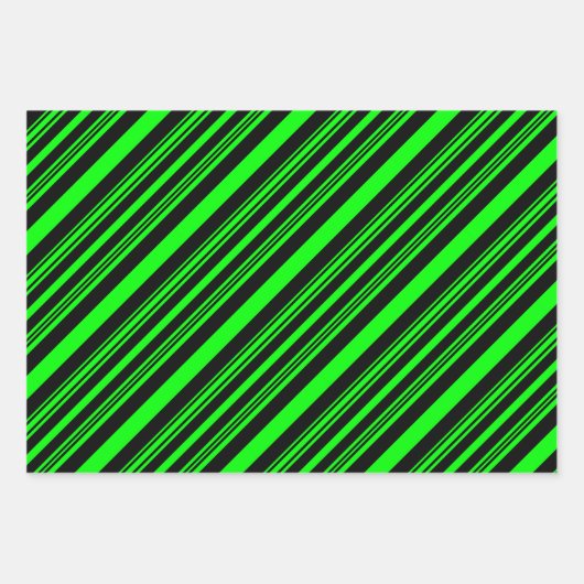 Aqua und Grau, Grün und Schwarz, Hot Pink und Blau Geschenkpapier Set (Vorderseite 2)