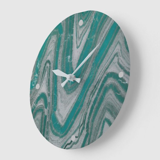 Aqua und Grau-Wavy-Imitate Sandstone-Uhr Große Wanduhr (Winkel)
