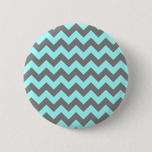 Aqua- und Grau-Zickzack Button (Vorderseite)
