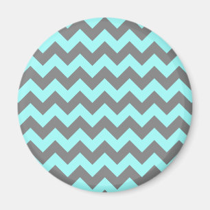 Aqua- und Grau-Zickzack Magnet