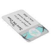 Aqua und Grauband Starfish Save the Date Magnet (Rechte Seite)