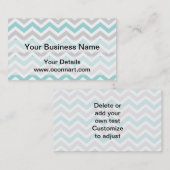 Aqua und graues Zickzack Muster Visitenkarte (Vorne/Hinten)