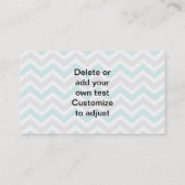 Aqua und graues Zickzack Muster Visitenkarte (Rückseite)