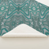 Aqua und Gray Boho Chic Natural Abstrakt Sherpadecke (3/4)