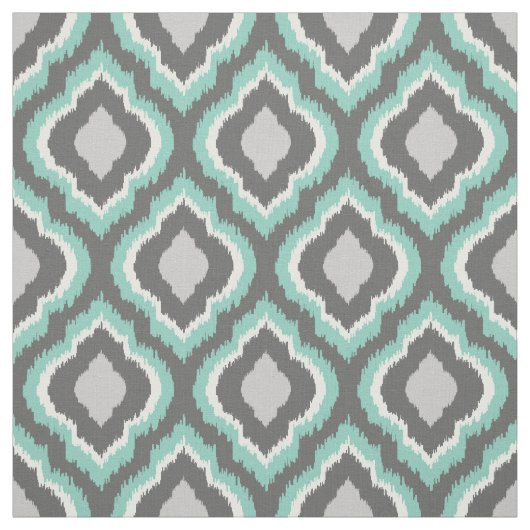 Aqua und Gray Ikat marokkanisch Stoff (Muster)