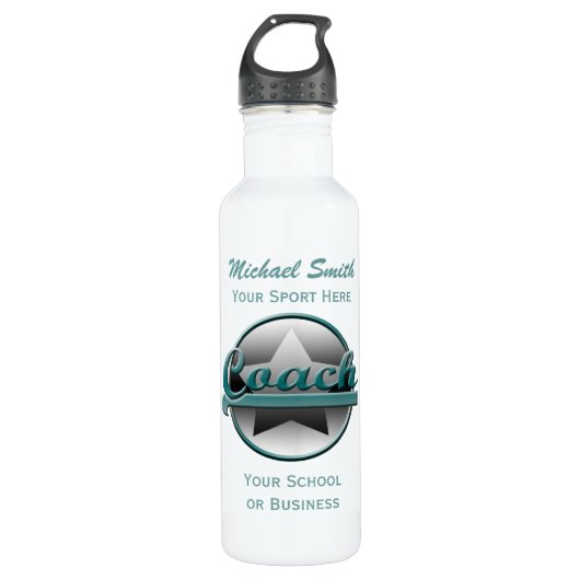 Aqua und Gray Star Coach Liberty Flasche Edelstahlflasche (Vorderseite)
