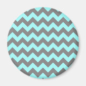 Aqua und Gray Zigzag Magnet (Vorne)