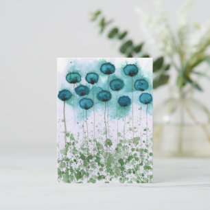 Aqua und grüne Aquarellfarben - Popcorn Postkarte