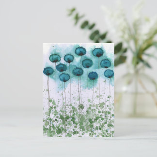 Aqua und grüne Aquarellfarben - Popcorn Postkarte