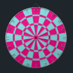 Aqua und Hot Pink Dartscheibe<br><div class="desc">Aqua-und Hot-Pink-Dart-Karte</div>