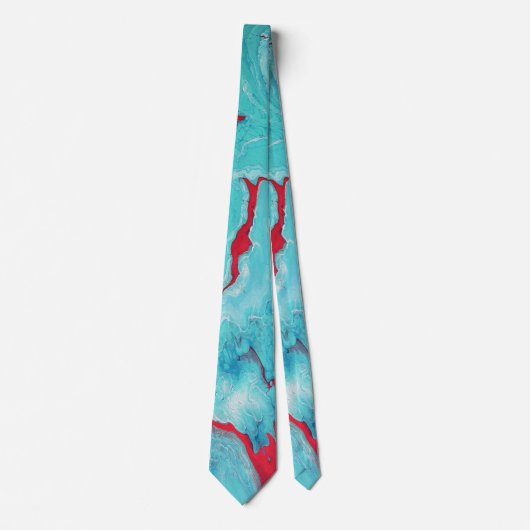 Aqua und Korallen-Strudel Krawatte (Vorderseite)