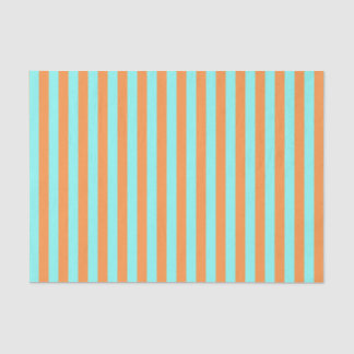 Aqua und Light Orange Streifen Seidenpapier