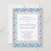 Aqua und lila FünfzigerjahreRetro Chic modern Einladung (Rückseite)