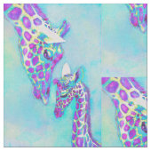 Aqua und lila Giraffen Stoff (Nahaufnahme)