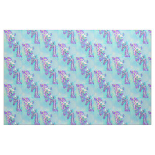 Aqua und lila Giraffen Stoff