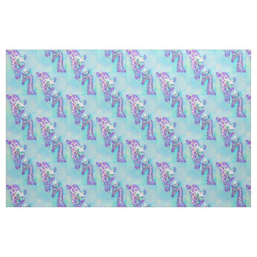 Aqua und lila Giraffen Stoff (Fat Quarter (45,7 x 55,9 cm))