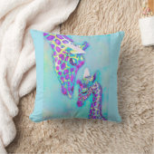 Aqua und lila Giraffenkissen Kissen (Decke)