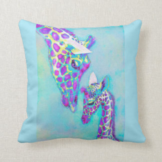 Aqua und lila Giraffenkissen Kissen