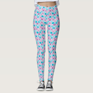Aqua und Lila Leggings mit Meerjungfrau