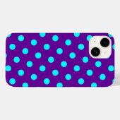Aqua und Lila Polka Dots Case-Mate iPhone Hülle (Rückseite (Horizontal))