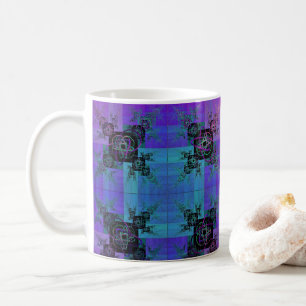 Aqua und Lilac Fraktal Joy Coffee Tasse