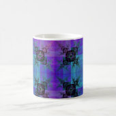Aqua und Lilac Fraktal Joy Coffee Tasse (Mittel)
