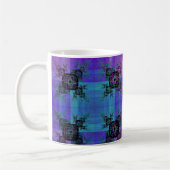 Aqua und Lilac Fraktal Joy Coffee Tasse (Links)