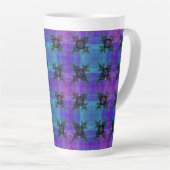 Aqua und Lilac Fraktal Joy Latte Tasse (Rechte Ecke)